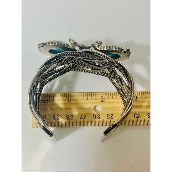 Green Butterfly Cuff Bracelet - Picture 7 of 8